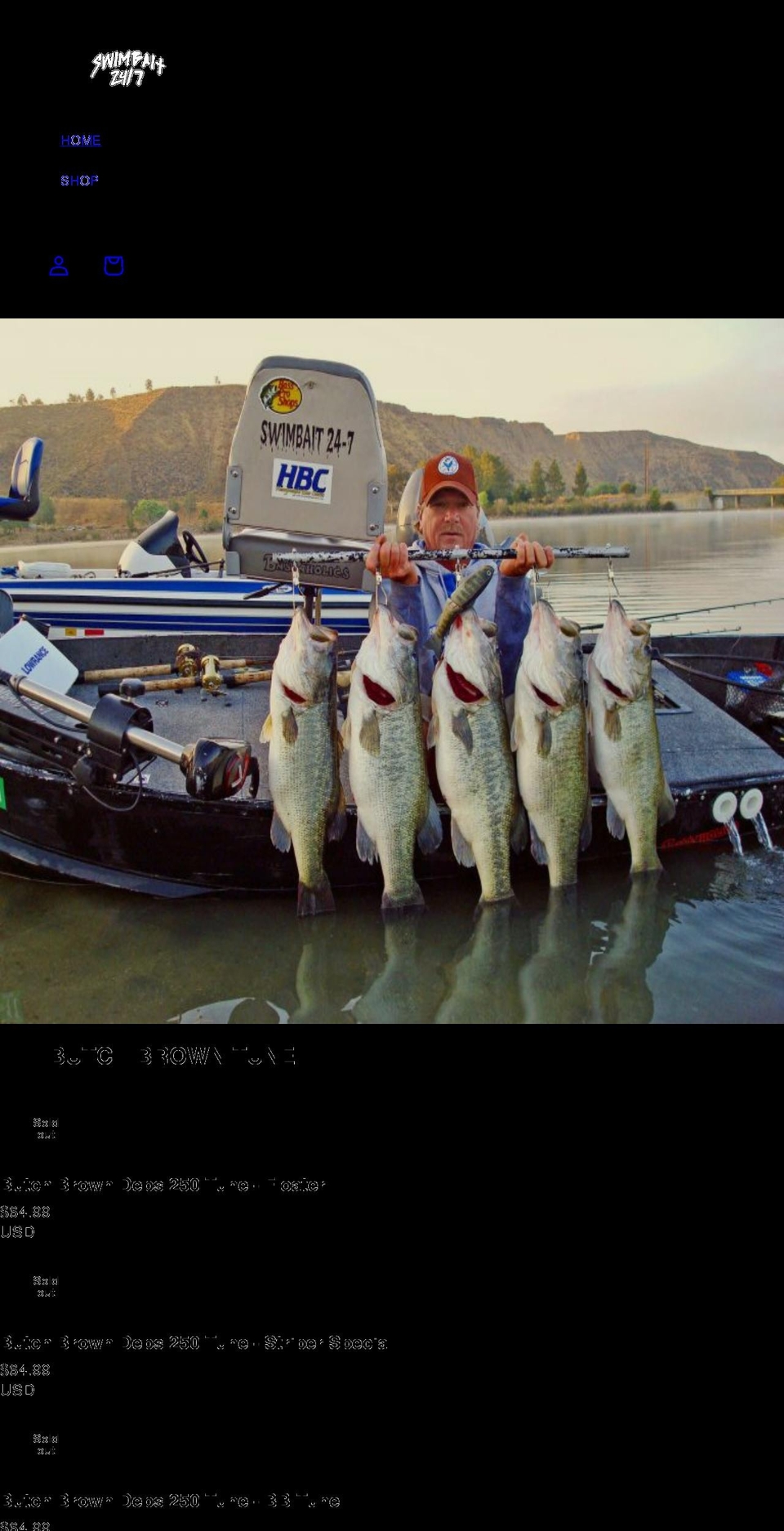 swimbait247.com shopify website screenshot