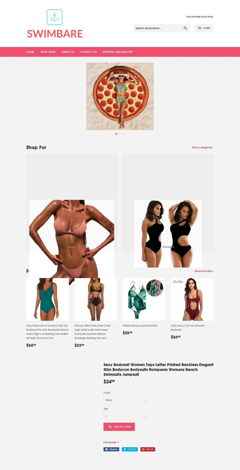 swimbare.com — Shopify storefront screenshot