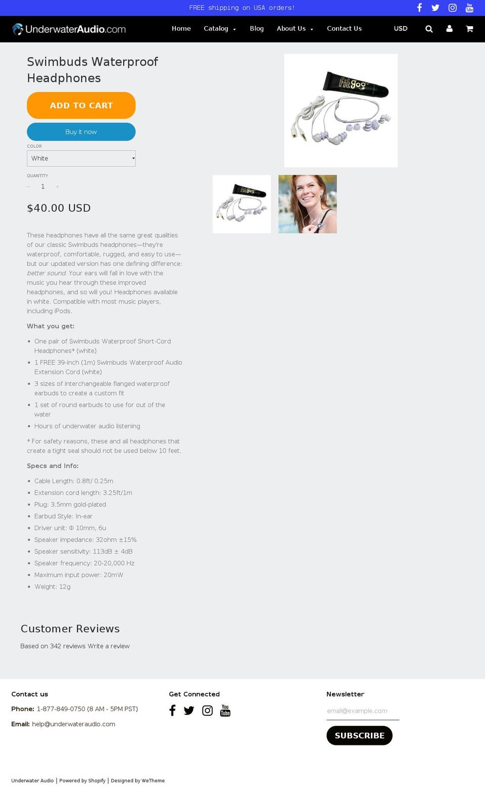 swimbuds.com — Shopify storefront screenshot