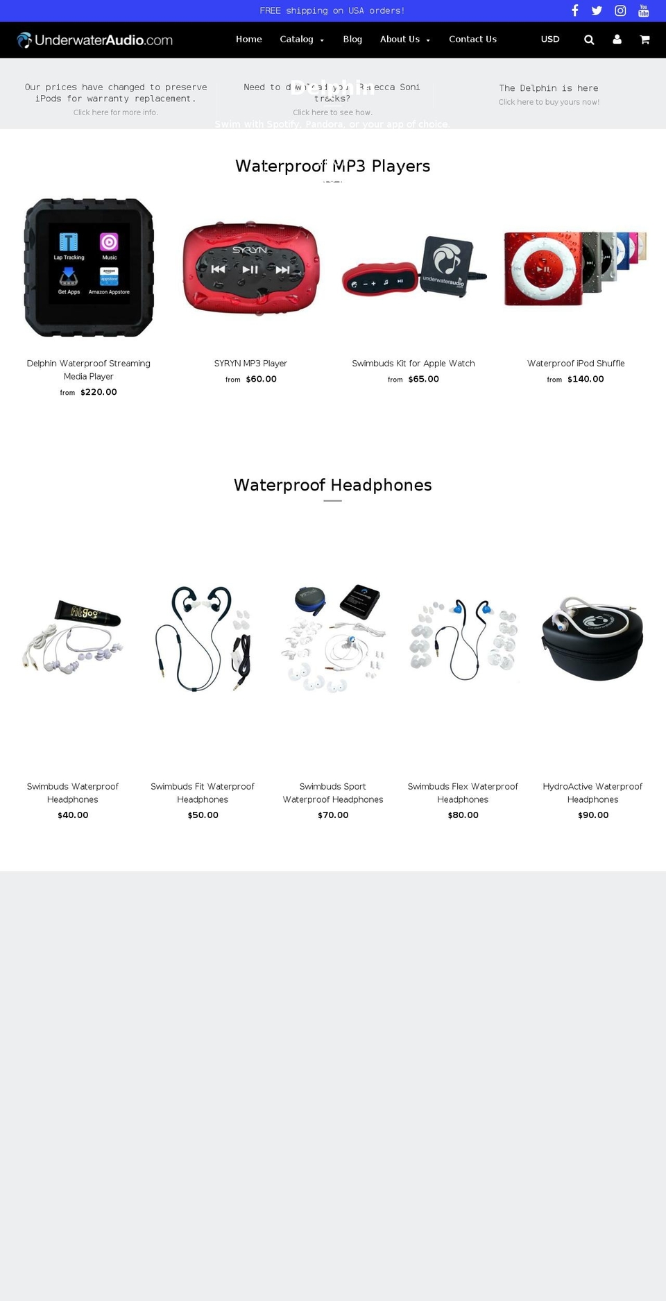 swimbudsheadphones.com — Shopify storefront screenshot