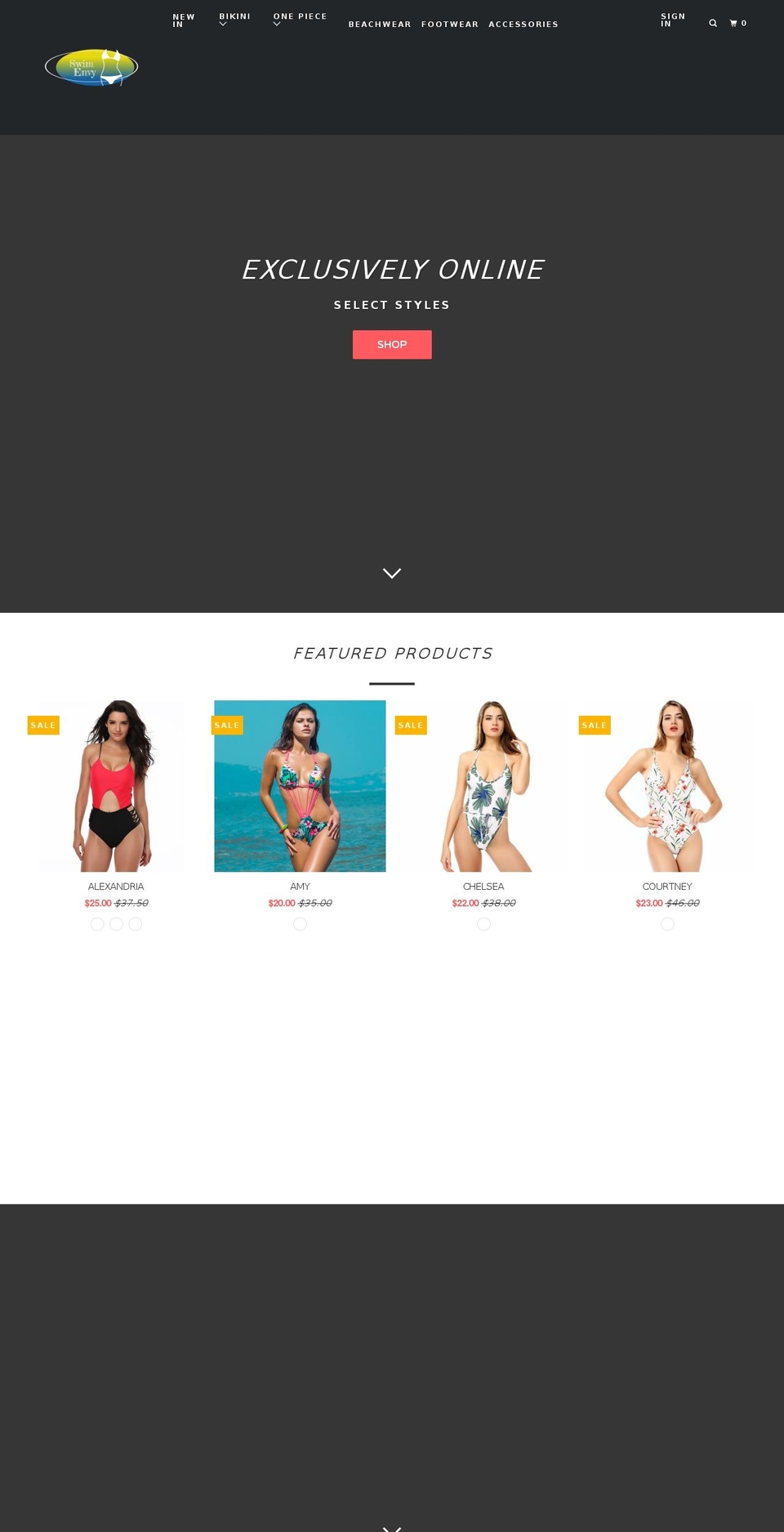 swimenvy.com — Shopify storefront screenshot