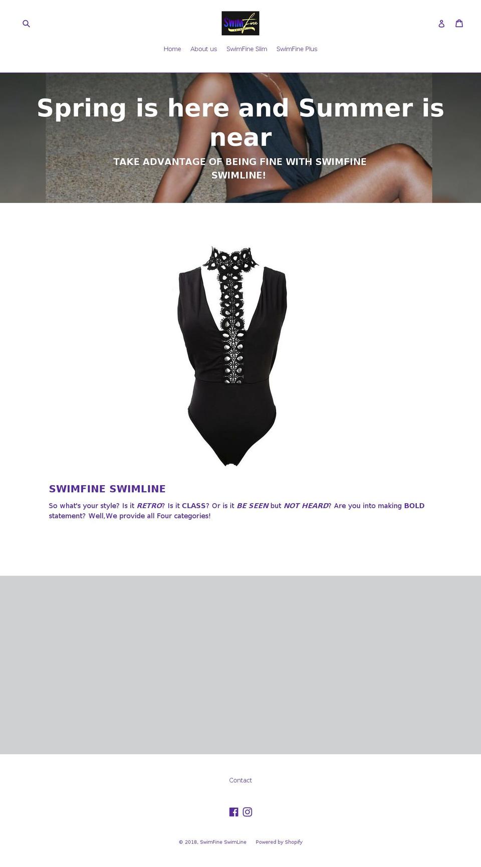 swimfineswimline.com — Shopify storefront screenshot
