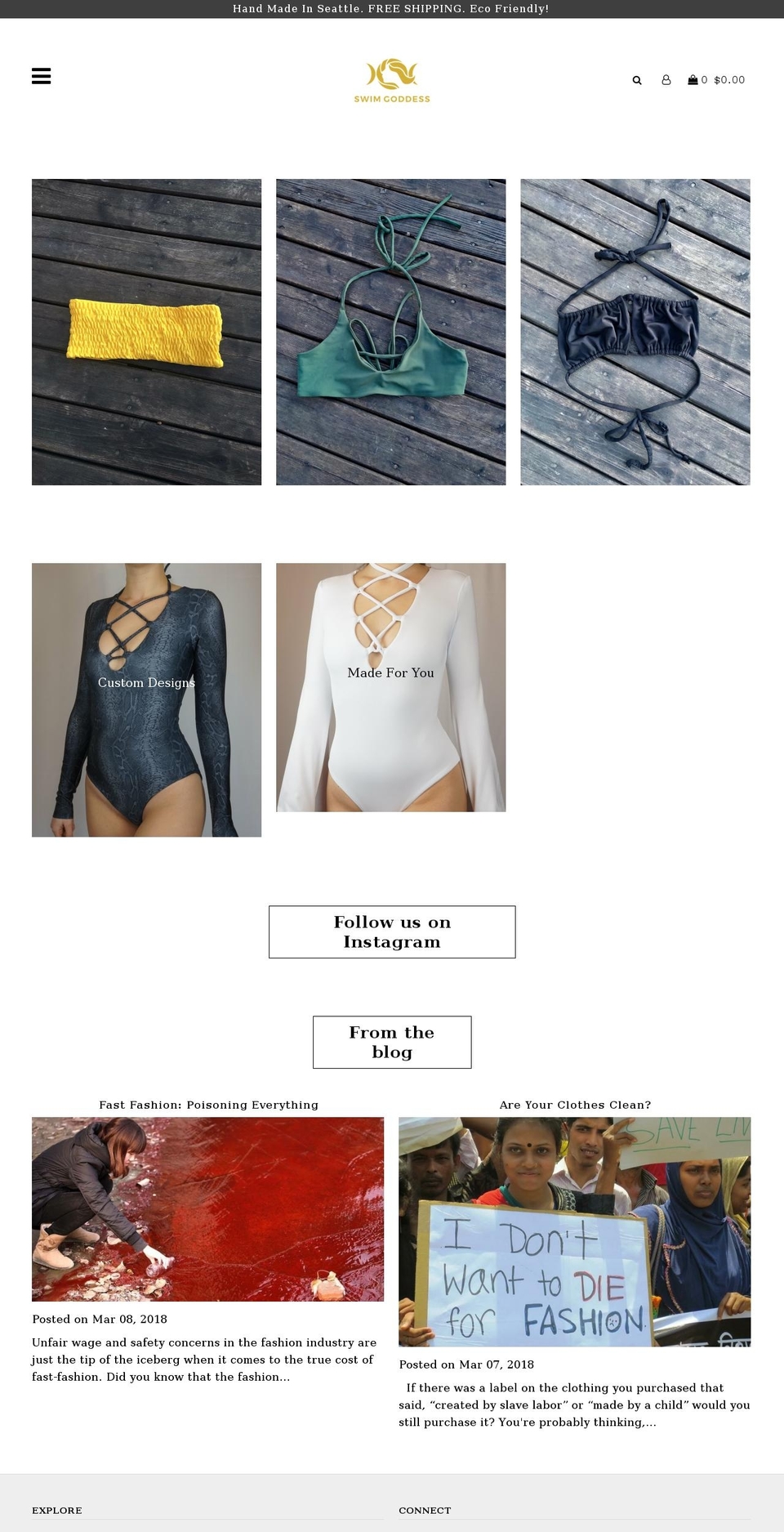 swimgoddess.com — Shopify storefront screenshot