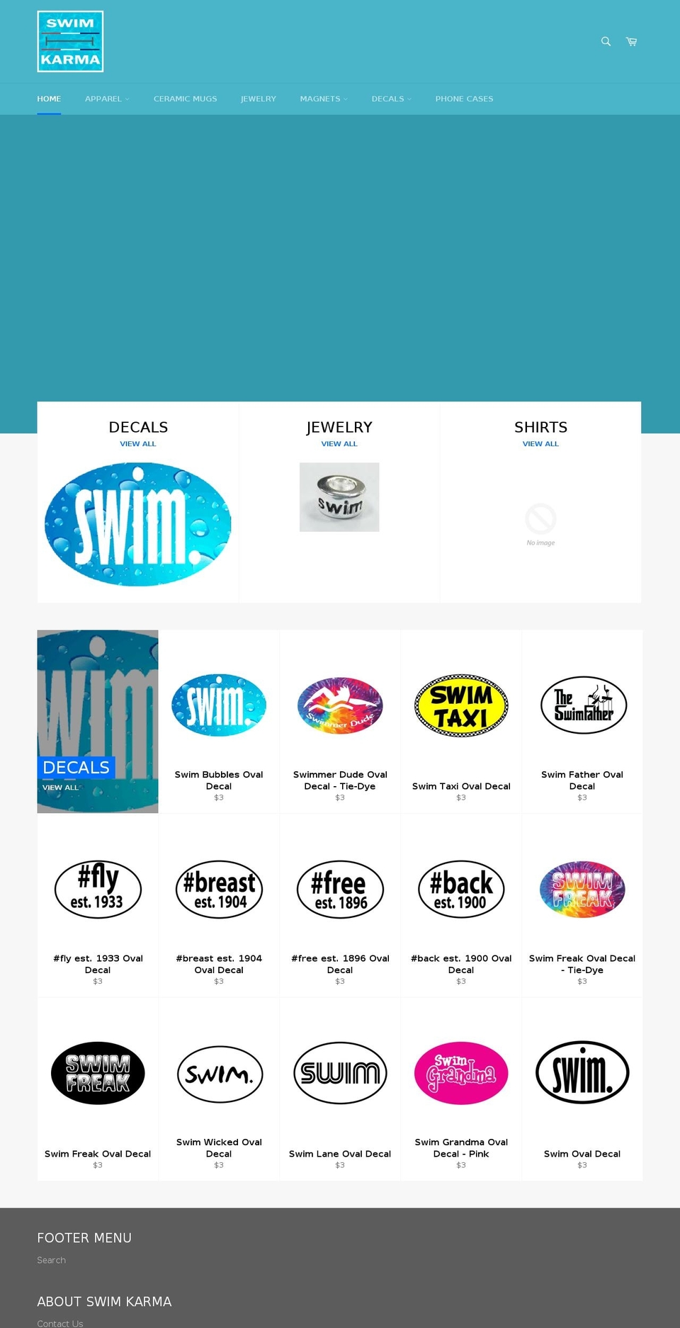 swimkarma.com — Shopify storefront screenshot