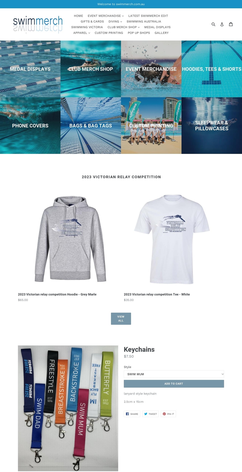 swimmerch.com.au shopify website screenshot