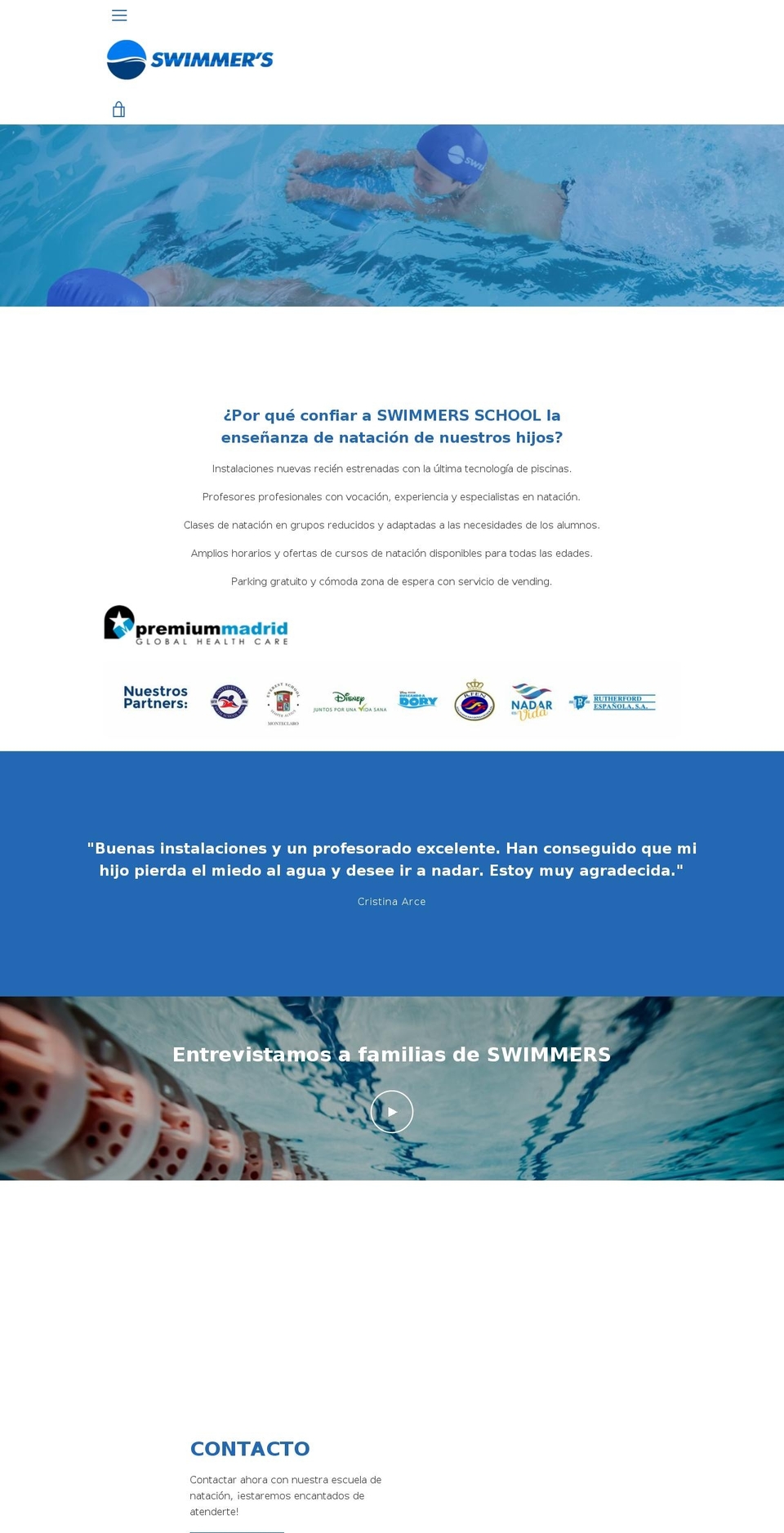 swimmers-school.com shopify website screenshot