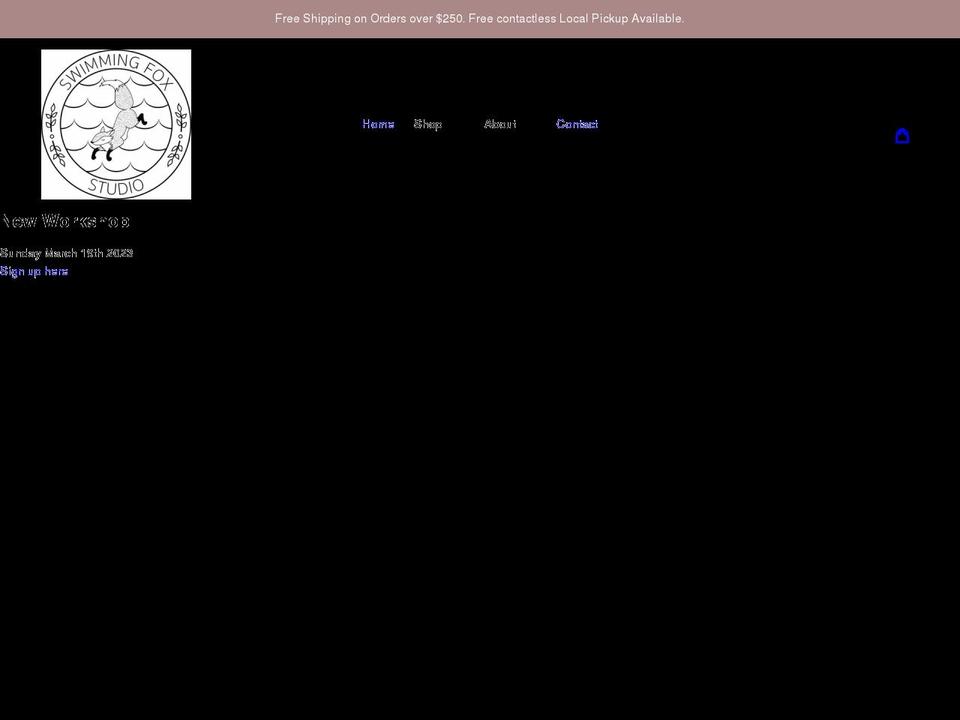 swimming-fox-studio.myshopify.com shopify website screenshot