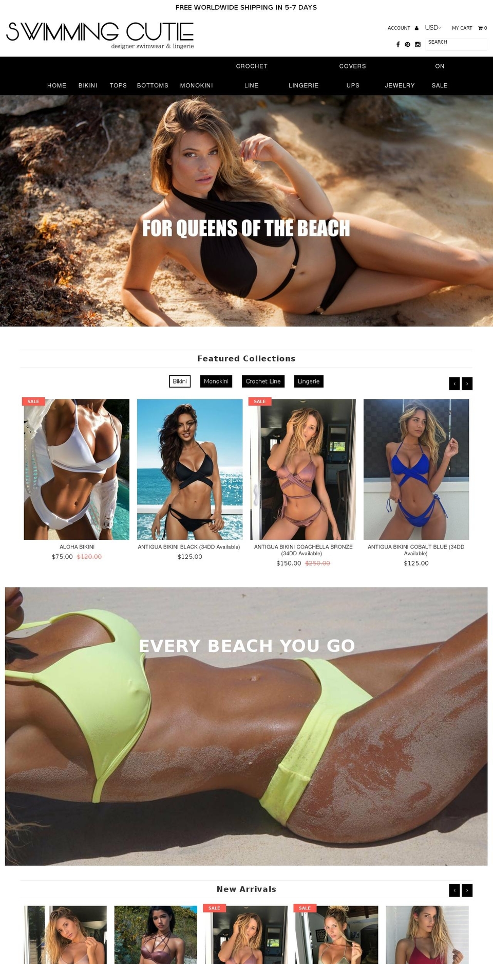 swimmingcutie.com shopify website screenshot