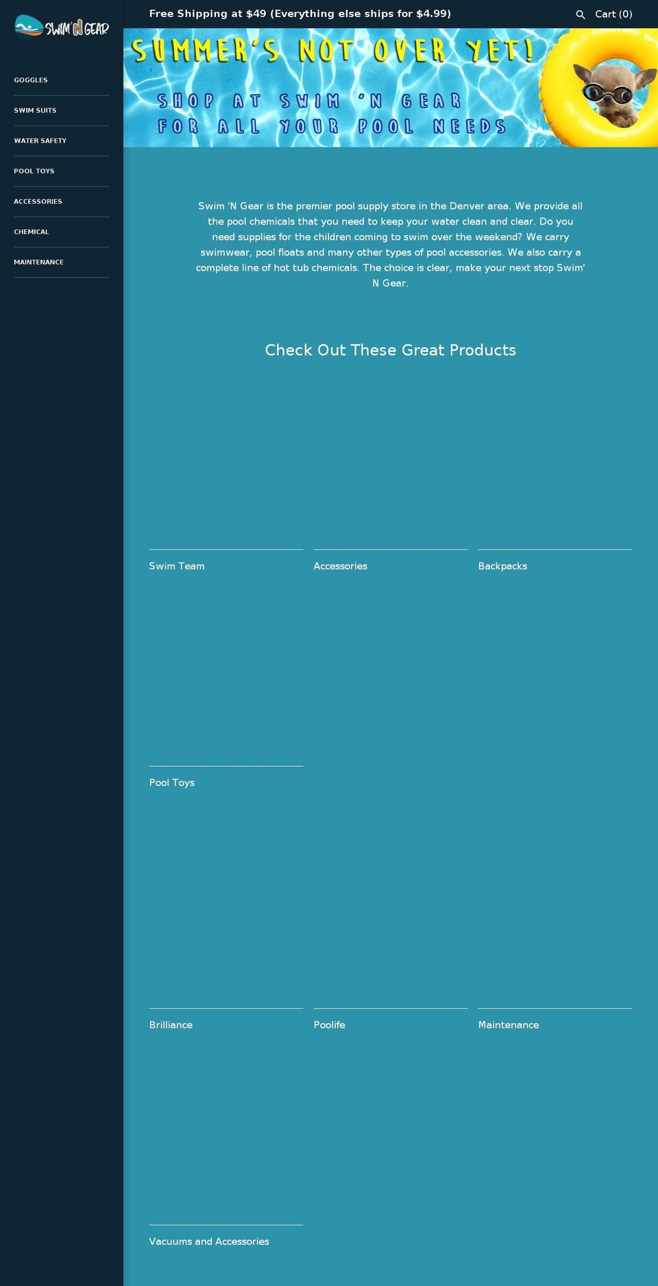 swimngear.com — Shopify storefront screenshot