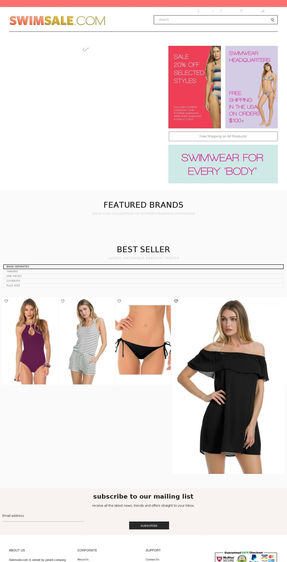 swimsale.com — Shopify storefront screenshot