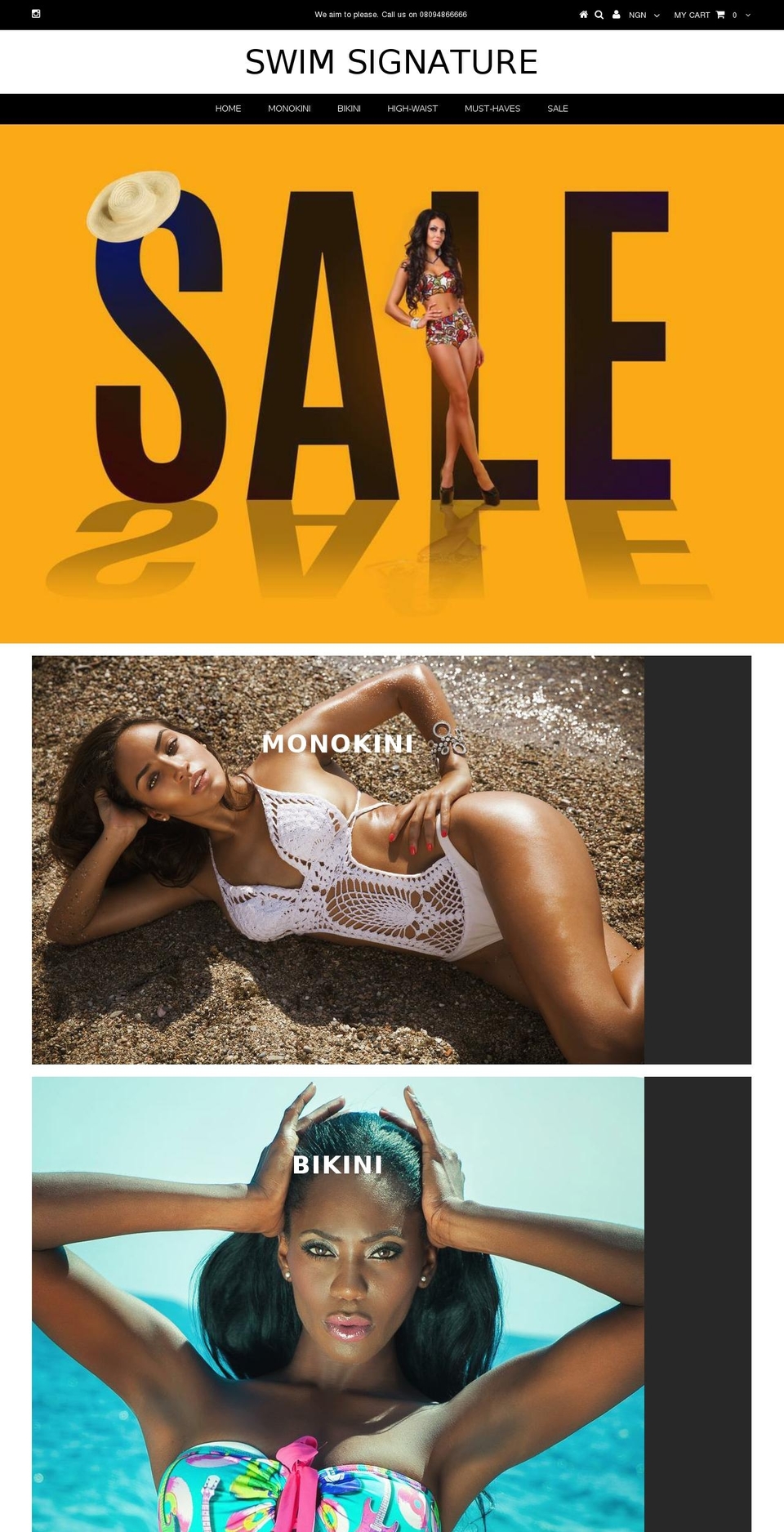 swimsignature.com shopify website screenshot