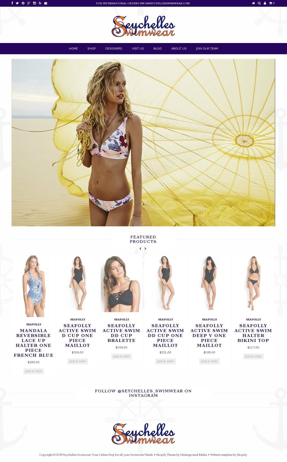 swimwearonrichmond.com — Shopify storefront screenshot
