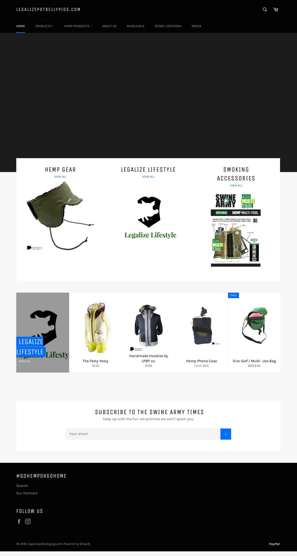 swinearmy.com — Shopify storefront screenshot