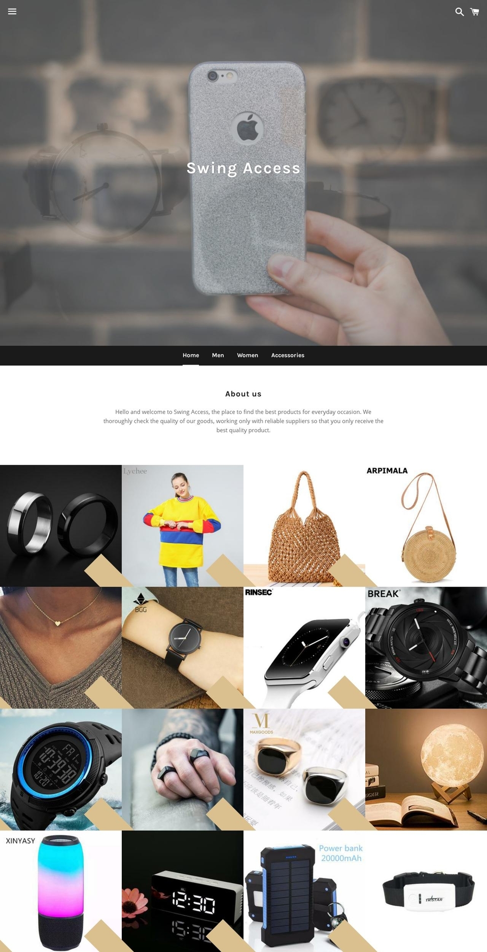 swingaccess.com — Shopify storefront screenshot