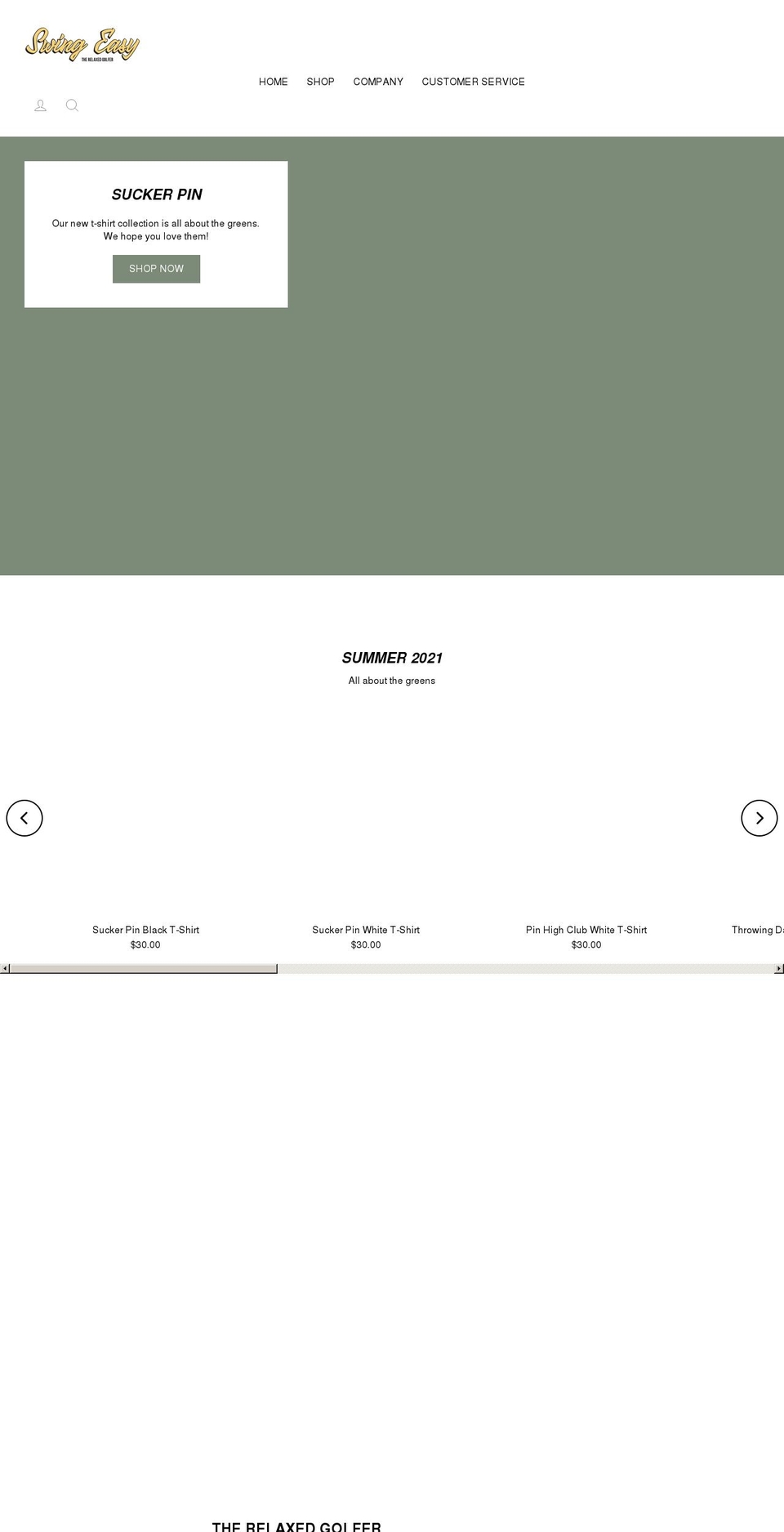 swingeasygolfer.com shopify website screenshot