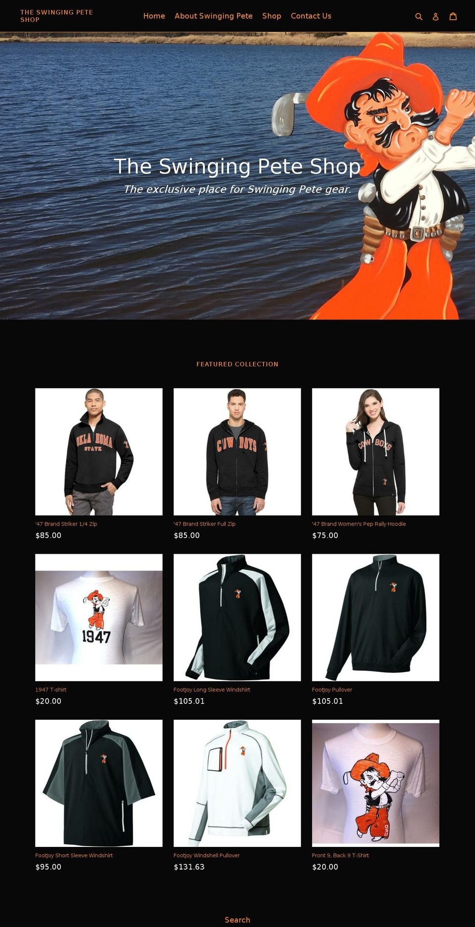 swingingpete.com shopify website screenshot