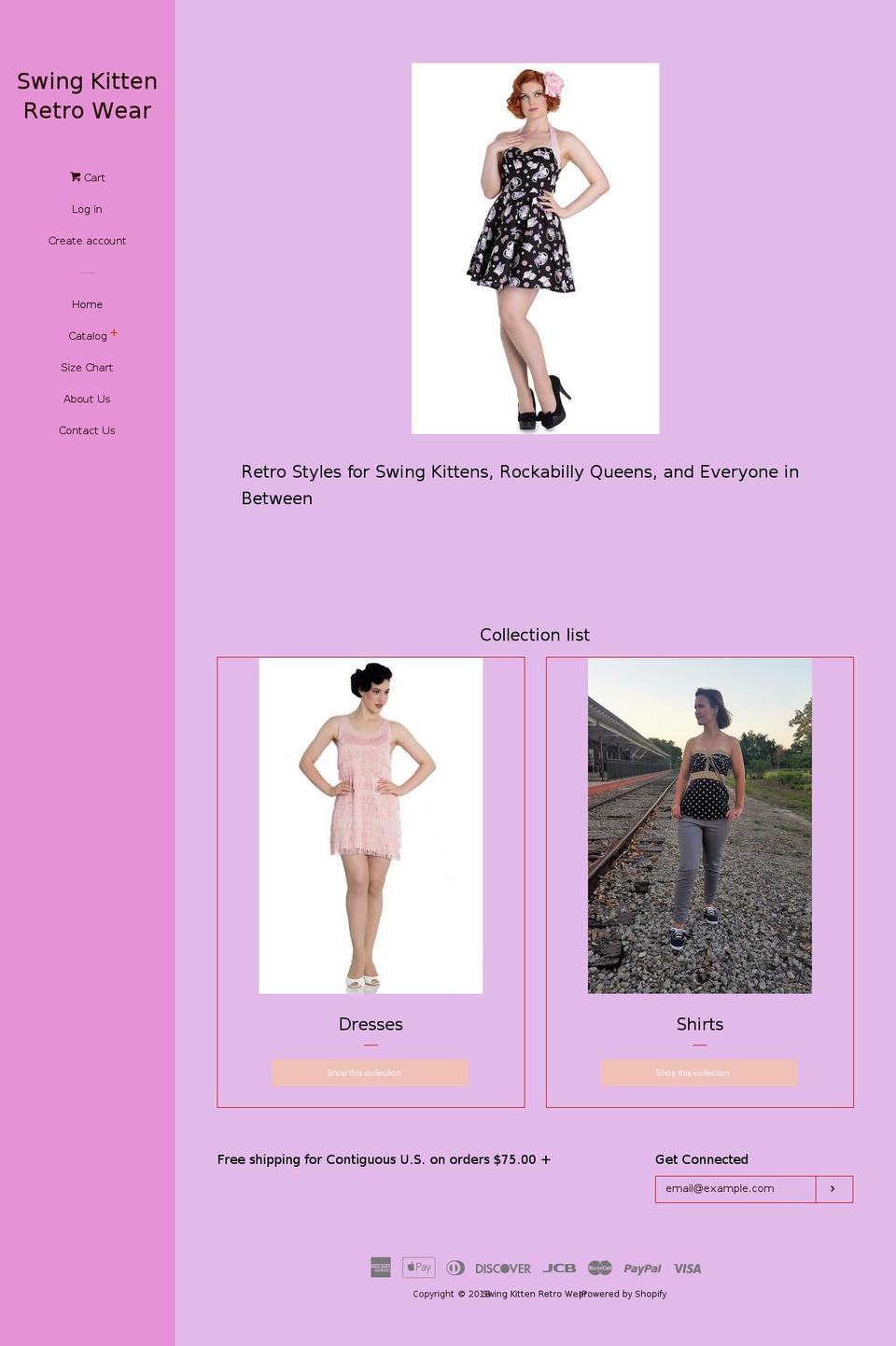 swingkittenretrowear.com — Shopify storefront screenshot