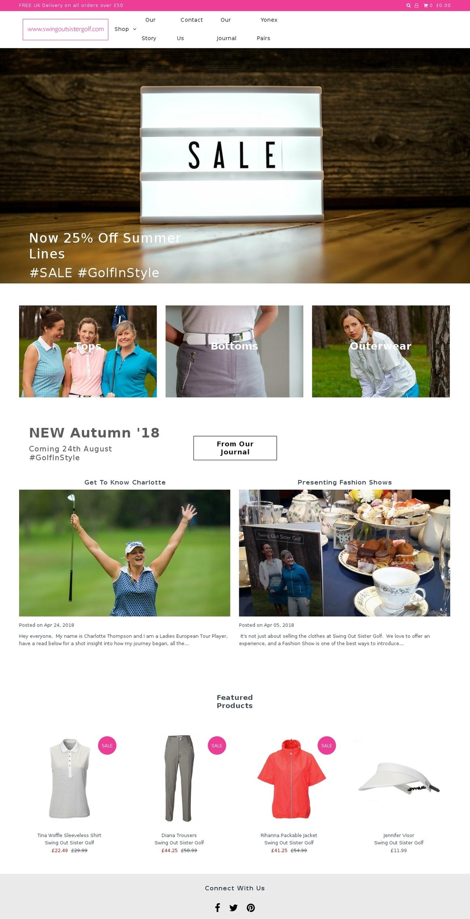 swingoutsistergolf.com shopify website screenshot
