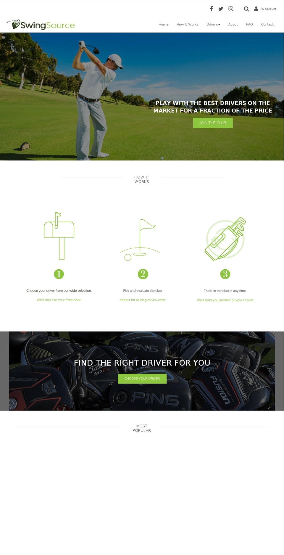 swingsource.net shopify website screenshot
