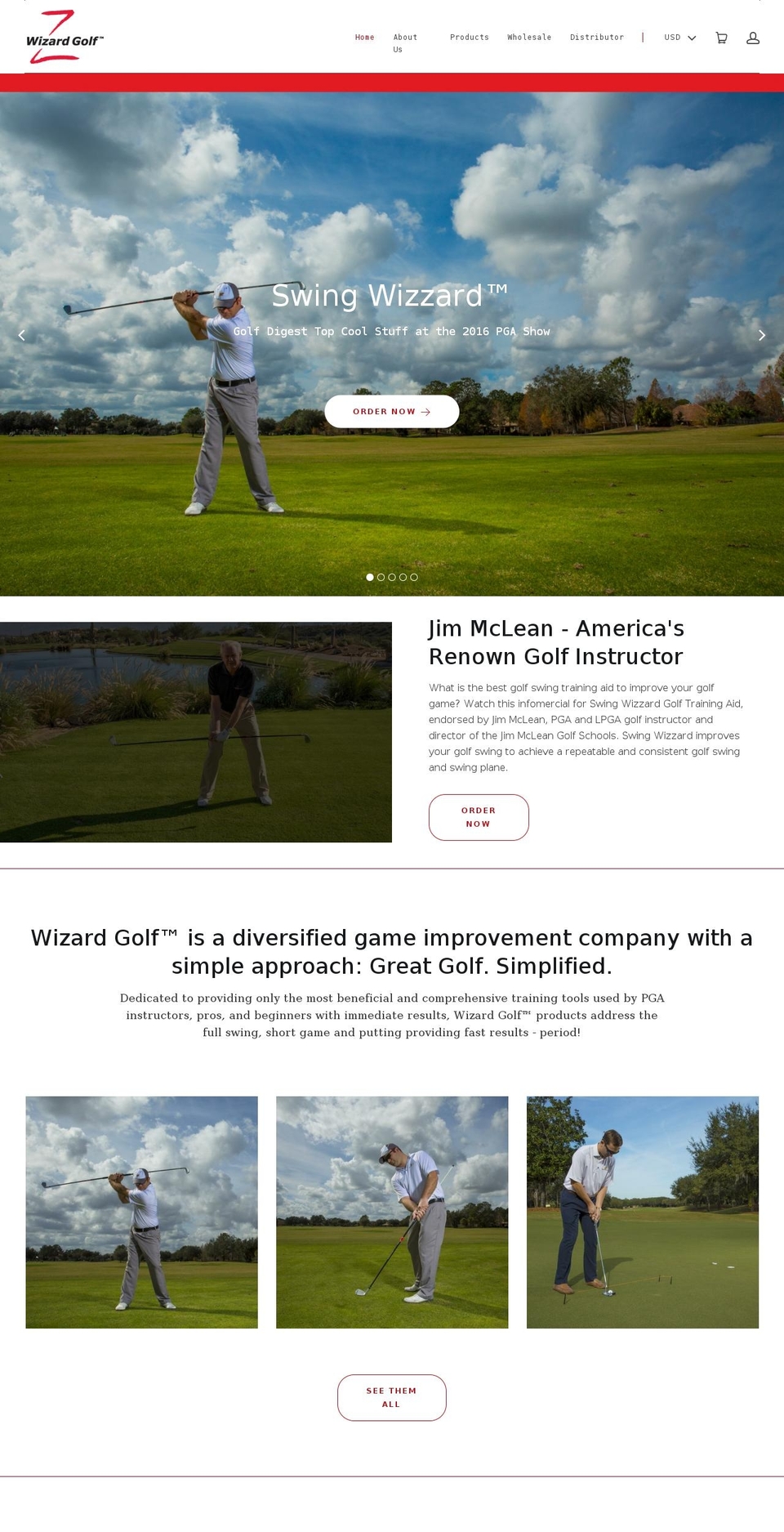 swingwizardgolf.com shopify website screenshot