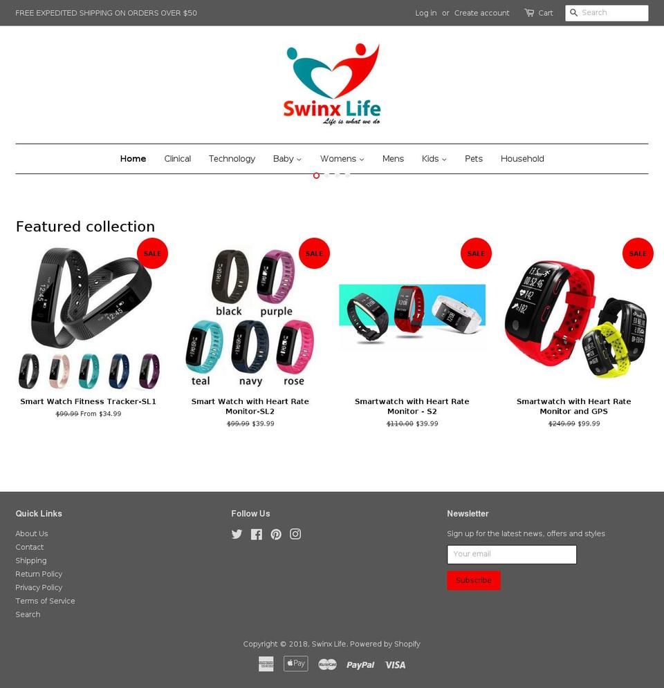 swinxlife.com — Shopify storefront screenshot