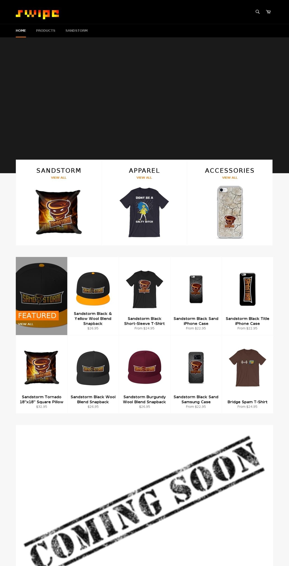 swipeapparel.com — Shopify storefront screenshot
