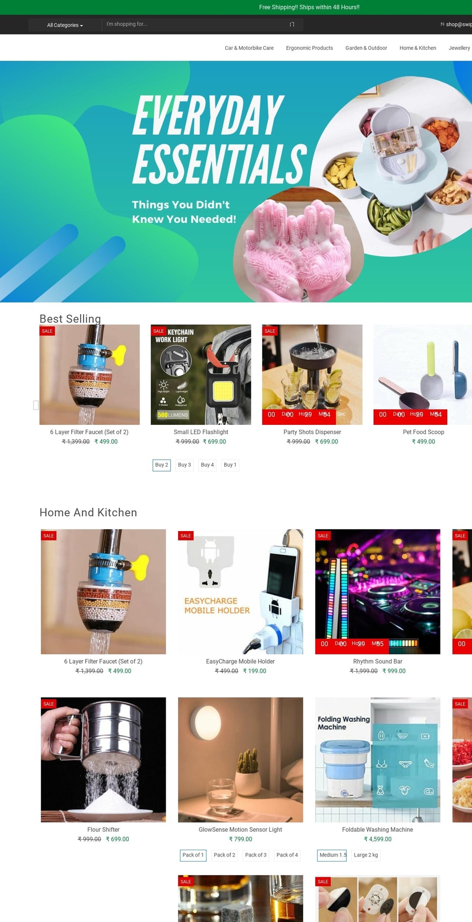 Nopsbit theme Shopify theme site example swipehappy.in