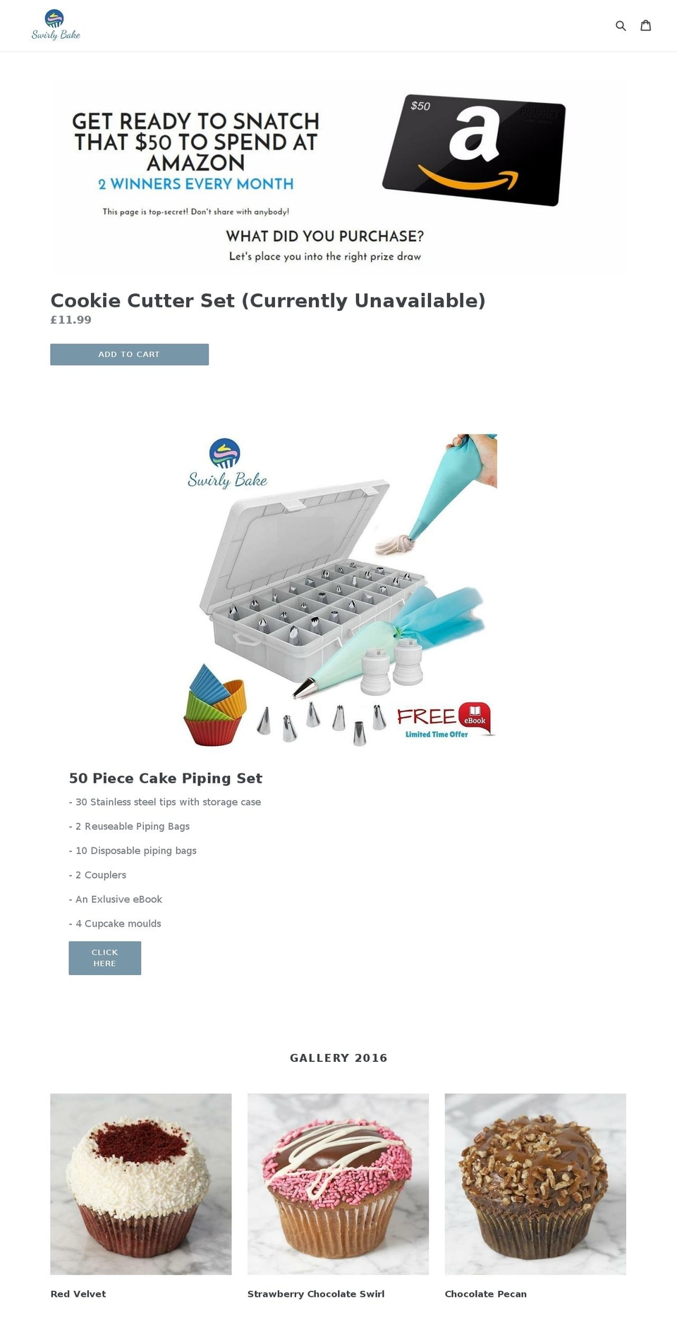 swirlybake.com — Shopify storefront screenshot