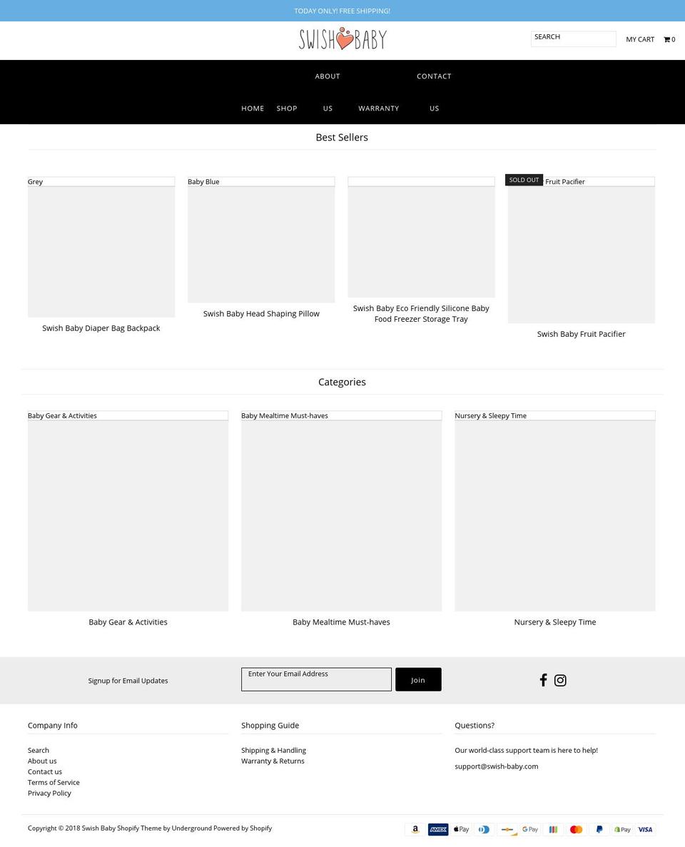 swish-baby.com — Shopify storefront screenshot