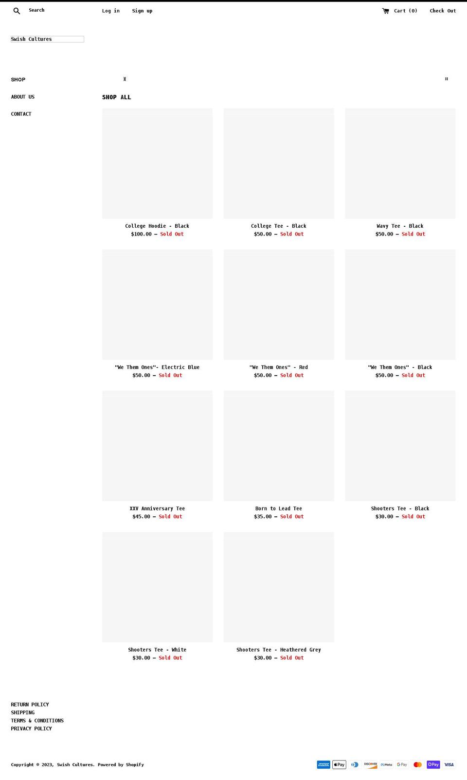 swishculturesshop.com shopify website screenshot