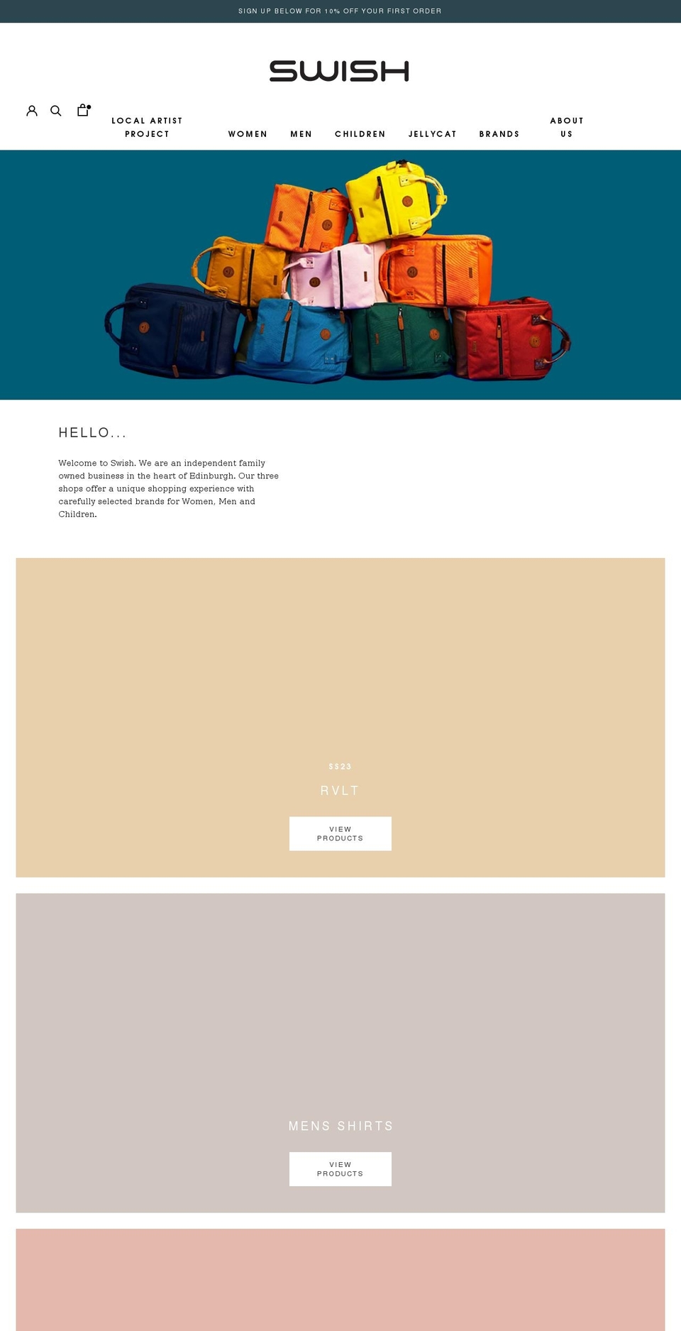 swishedinburgh.com shopify website screenshot