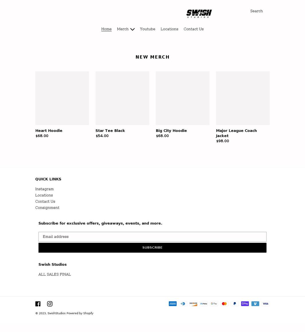 swishstudios.com shopify website screenshot