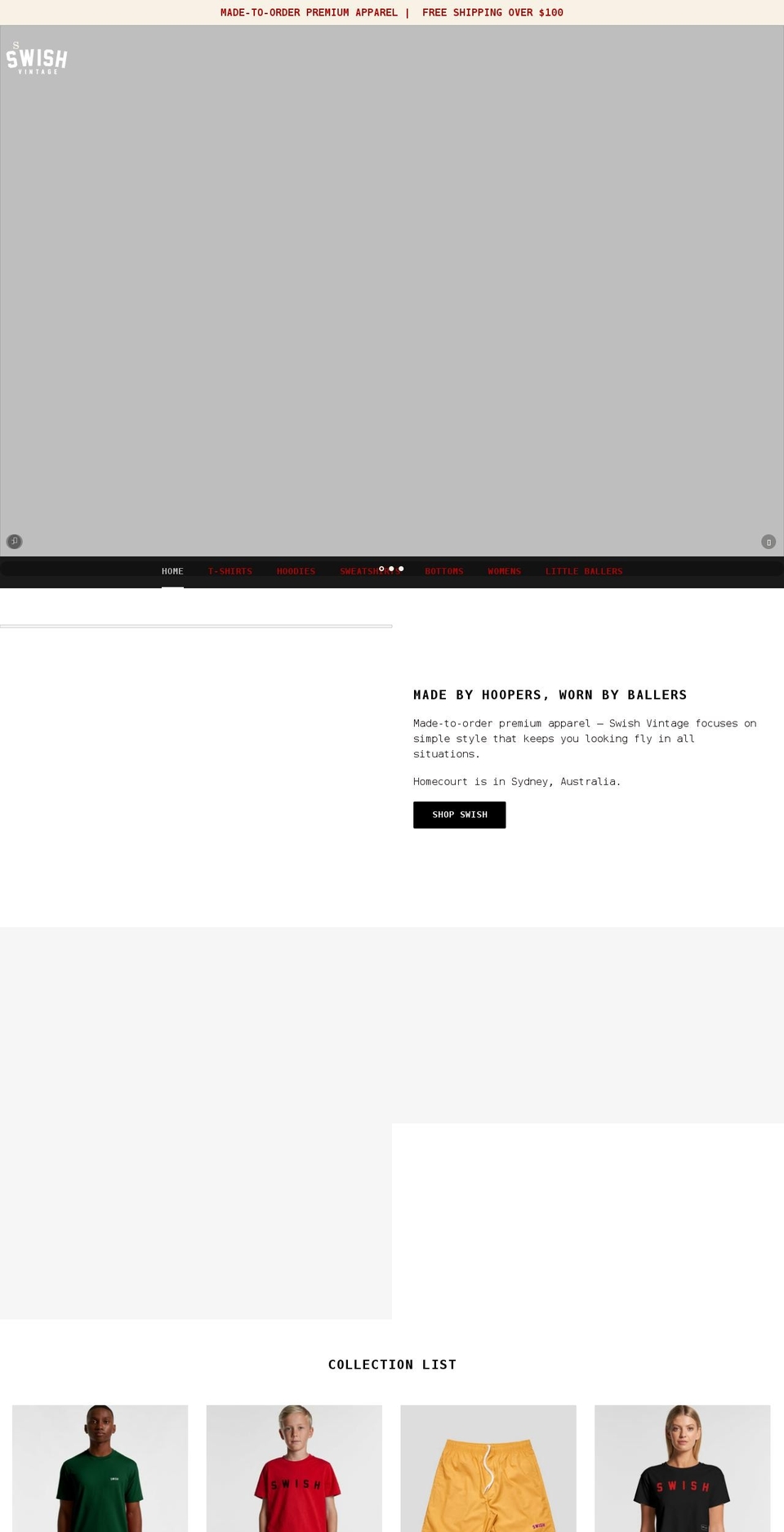 swishvintage.com.au shopify website screenshot