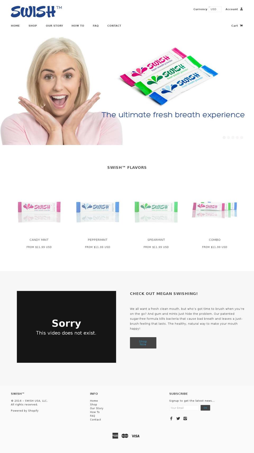 swishyourbreath.com shopify website screenshot