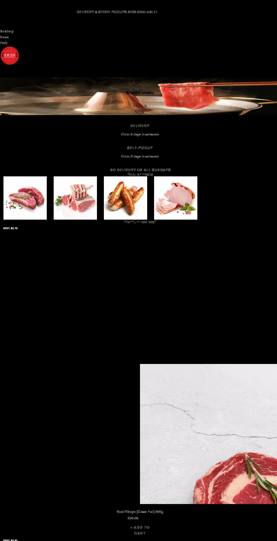 swissbutchery.sg shopify website screenshot