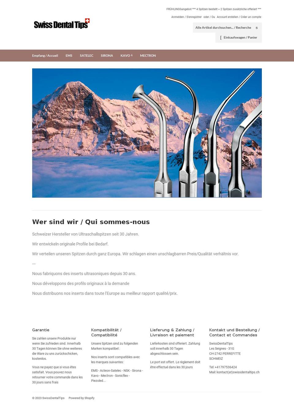 swissdentaltips.com — Shopify storefront screenshot