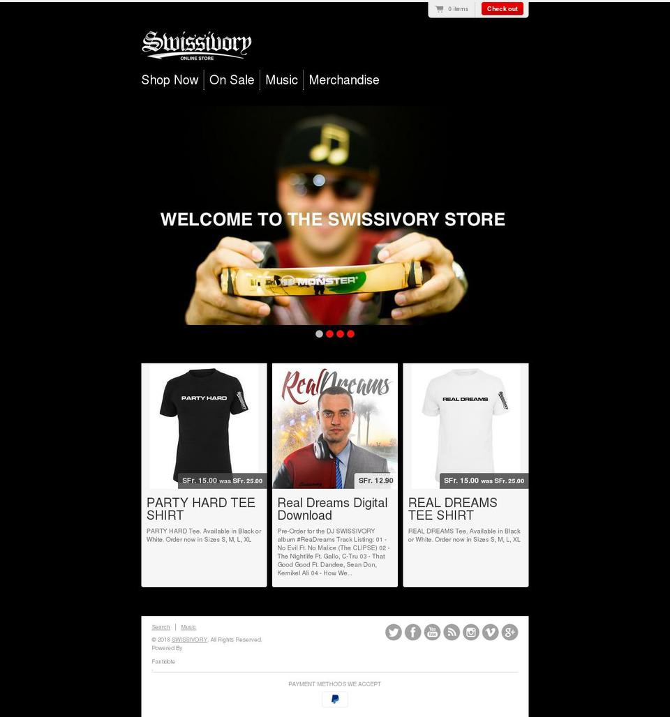 swissivorystore.com — Shopify storefront screenshot