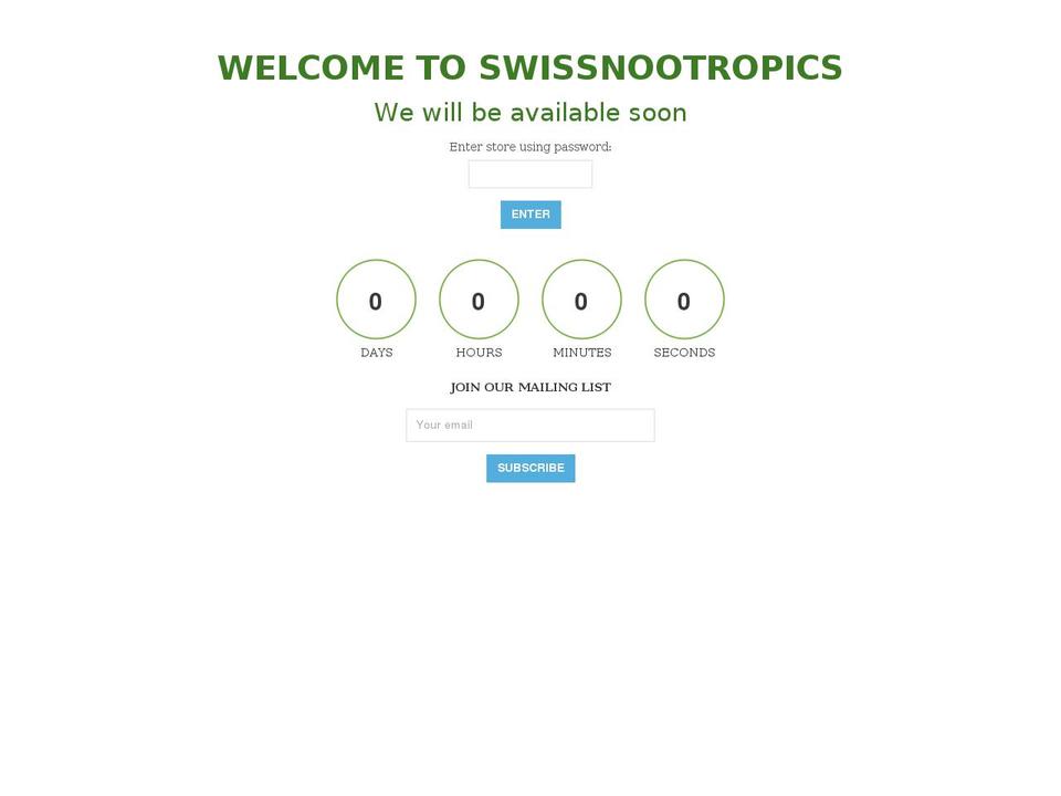 swissnootropics.com shopify website screenshot