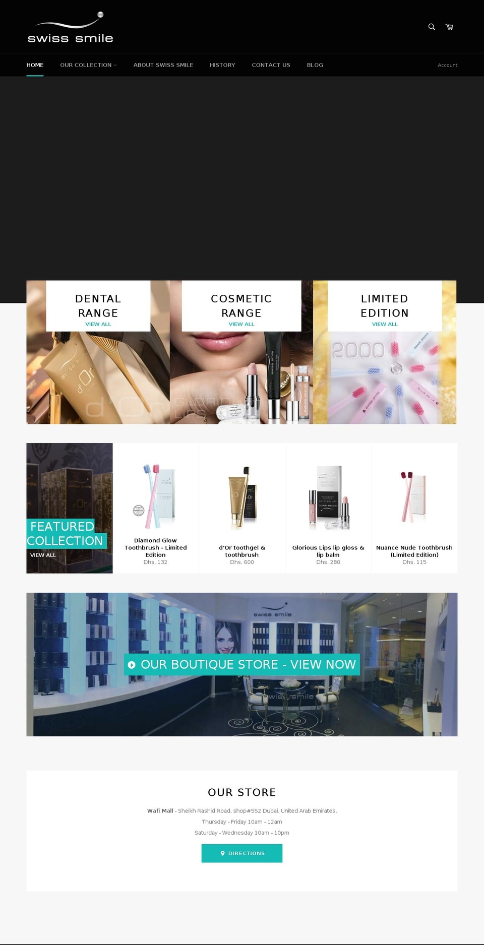 swisssmilebeautyme.com — Shopify storefront screenshot