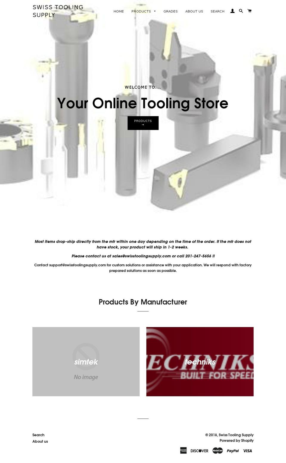 swisstoolingsupply.com shopify website screenshot