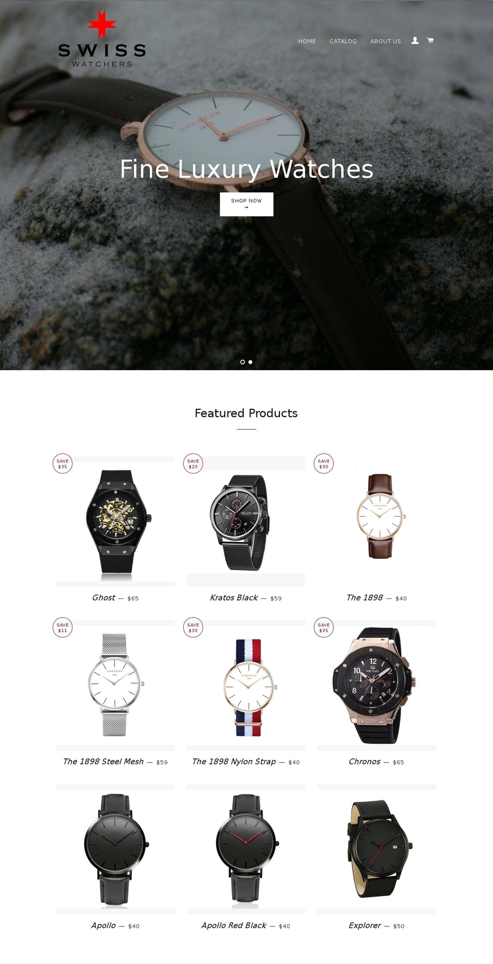 swisswatchers.com shopify website screenshot