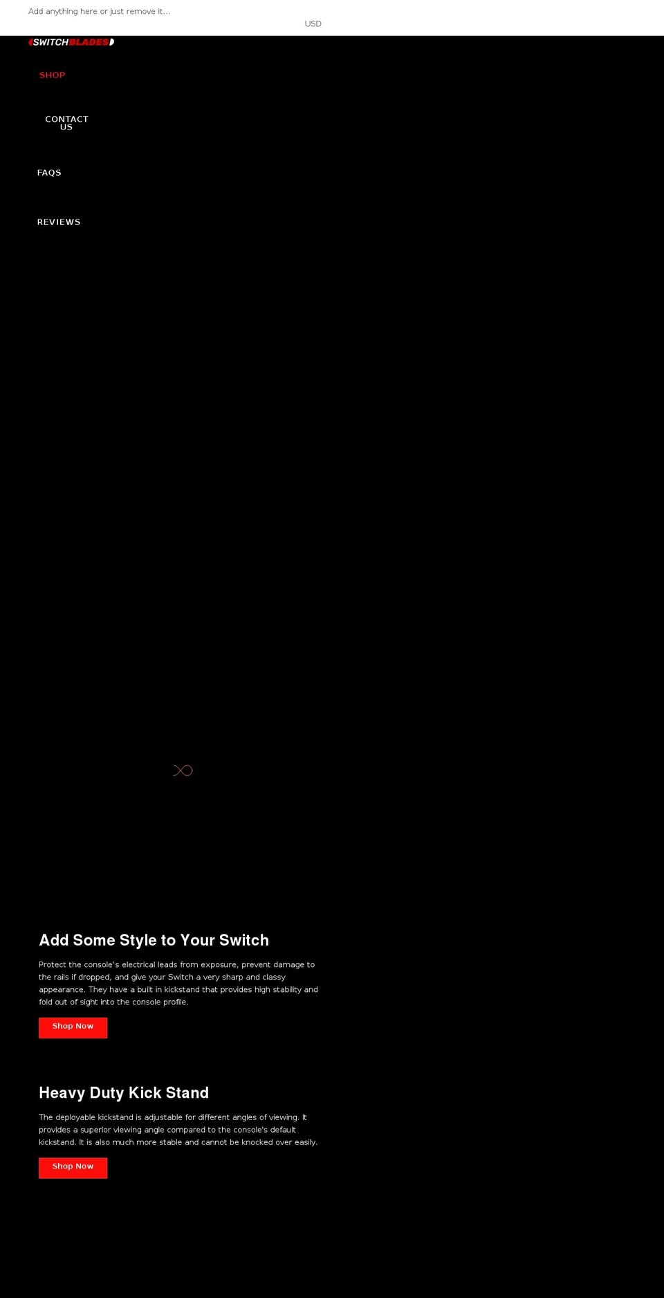 Elessi  with Installments message Shopify theme site example switch-blade.com