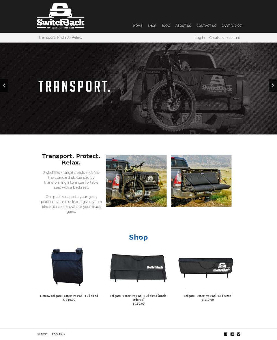 plain Shopify theme site example switchbackpad.com