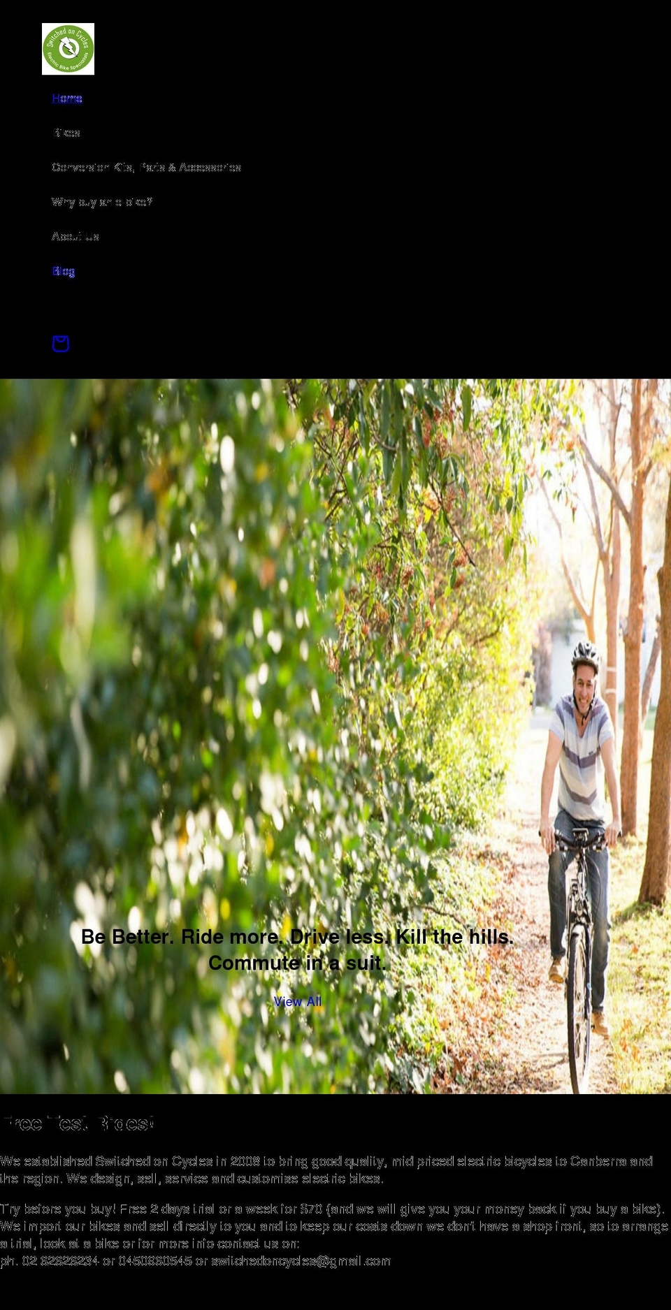 switched-on-cycles.myshopify.com shopify website screenshot