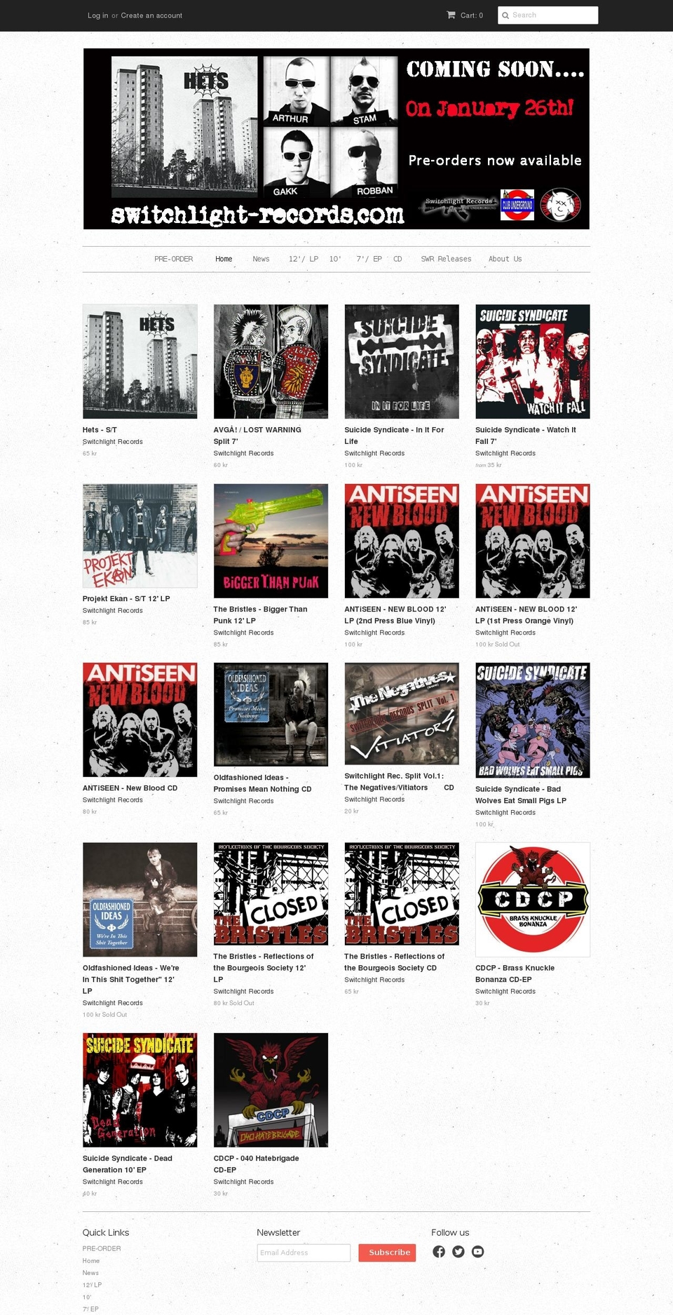 switchlight-records.com shopify website screenshot