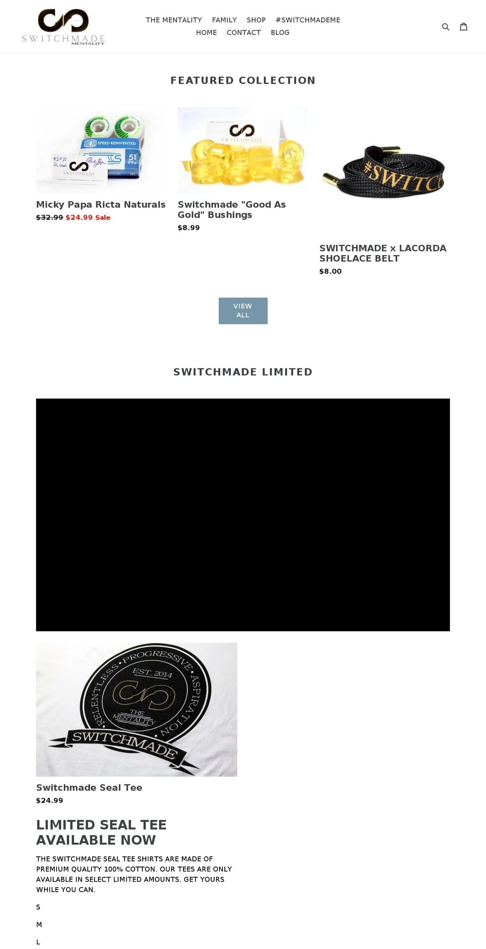 switchmadeskate.com shopify website screenshot