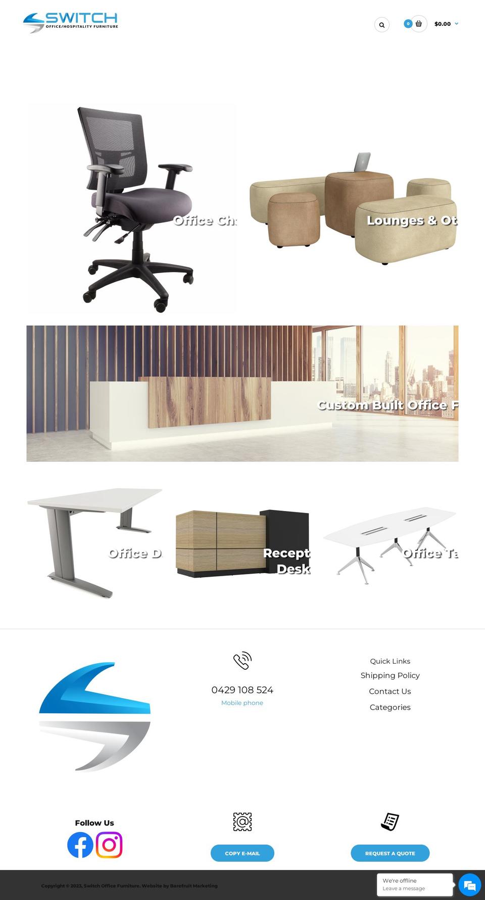 switchoffice.com.au shopify website screenshot