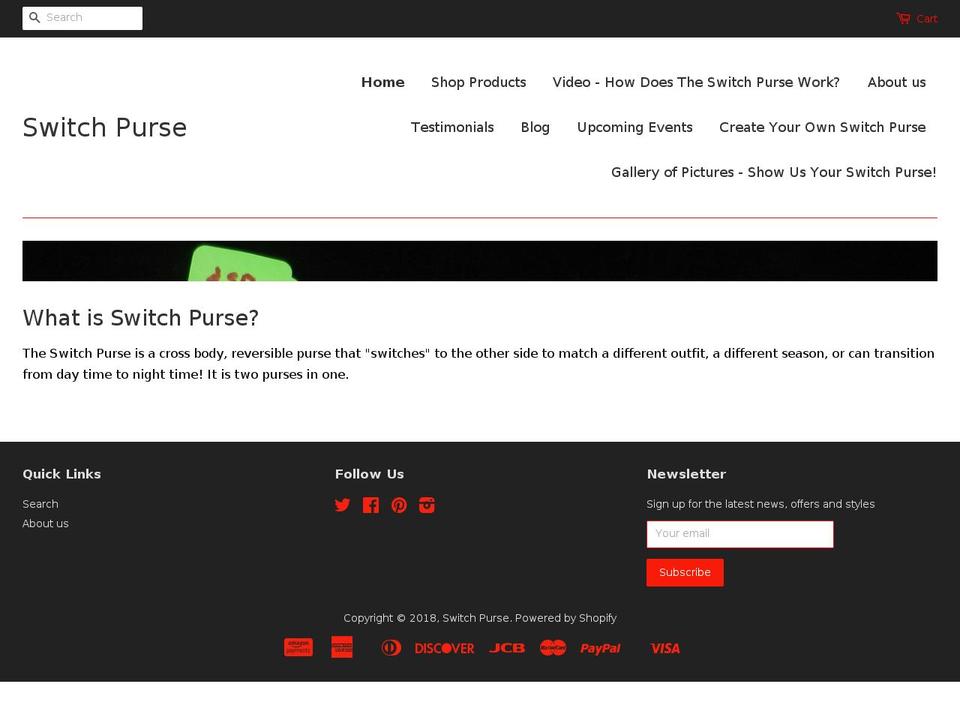 switchpurse.com shopify website screenshot