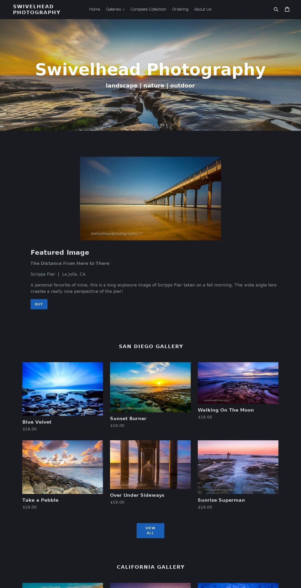 swivelheadphotography.com — Shopify storefront screenshot