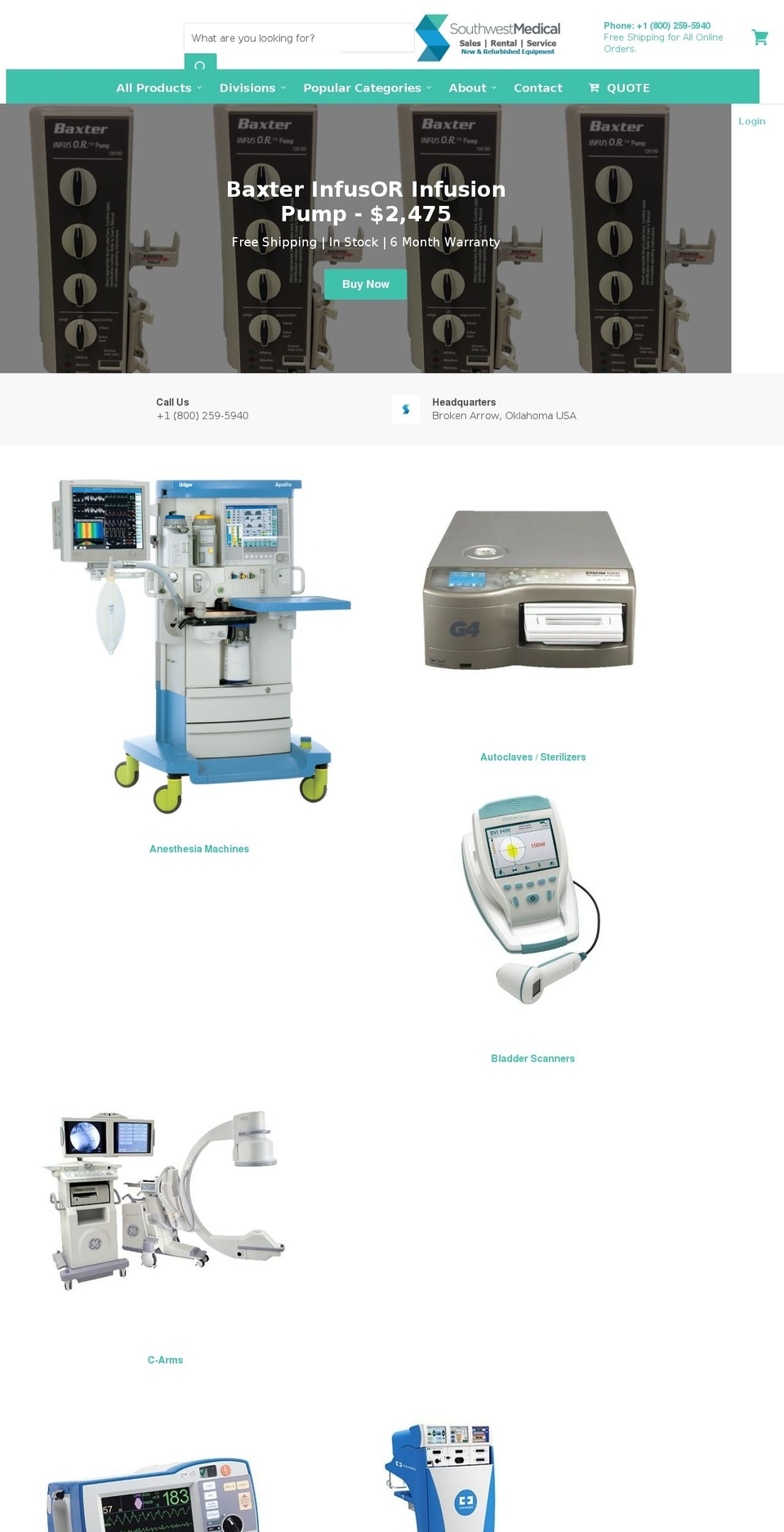 swmedical.com — Shopify storefront screenshot